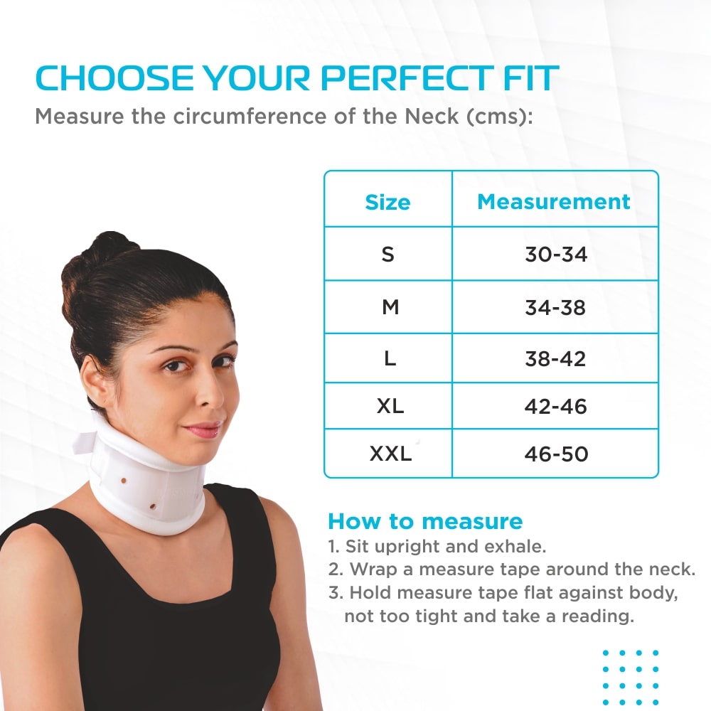 Firm Cervical Collar – Adjustable | Neck & Spine Support (White)