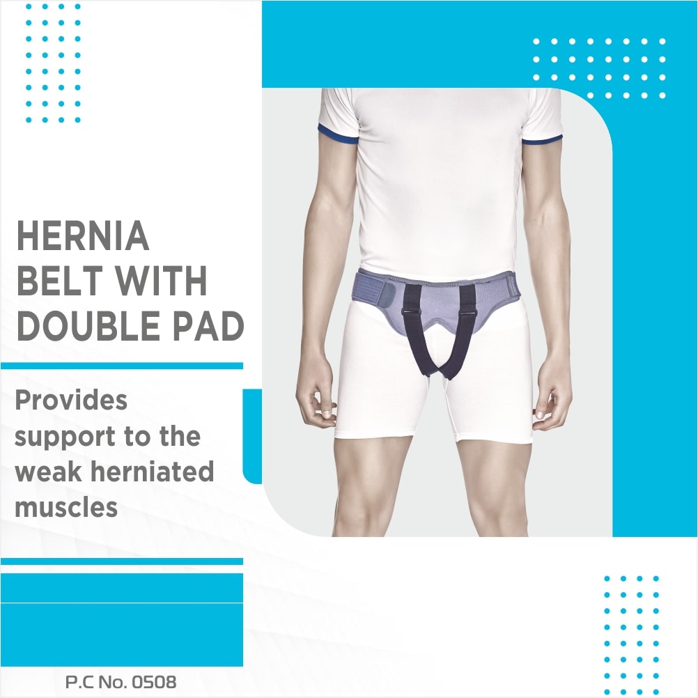 Hernia Belt with Double Pad | Support for Herniated Muscles (Grey)