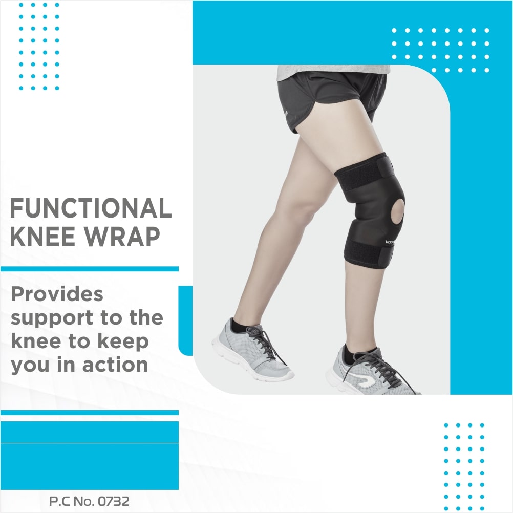 Functional Knee Wrap | Knee Support & Pain Relief (Black)