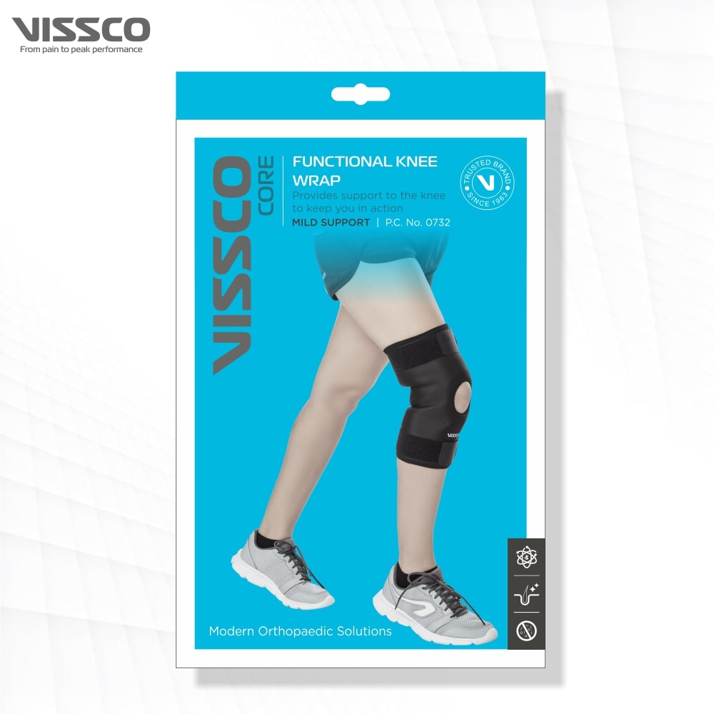 Functional Knee Wrap | Knee Support & Pain Relief (Black)