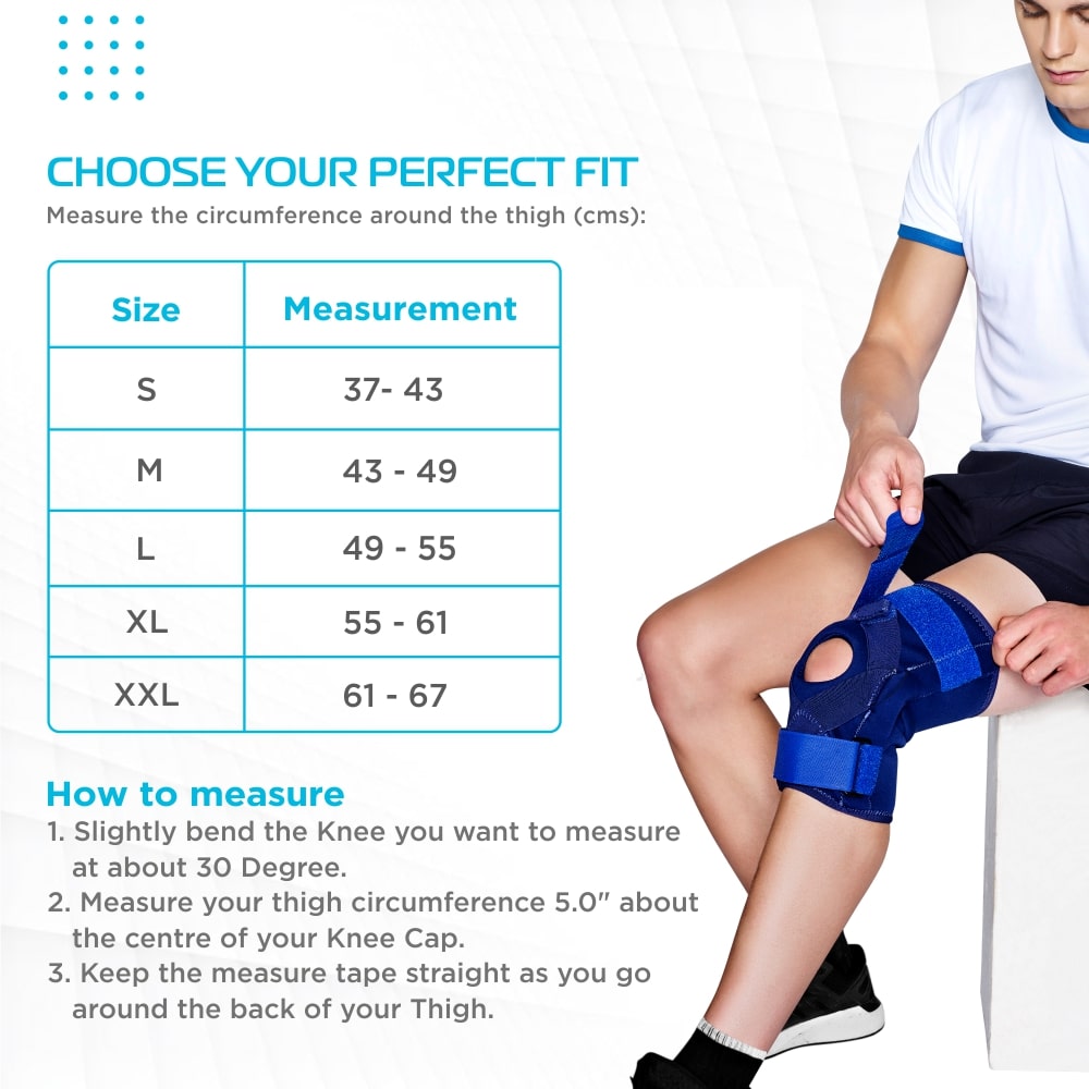 Hinged Patella Knee Brace | Moderate Support (Blue)