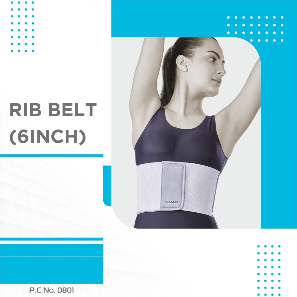 Rib Belt | Moderate Support for Rib Injuries & Normal Respiration (Grey)