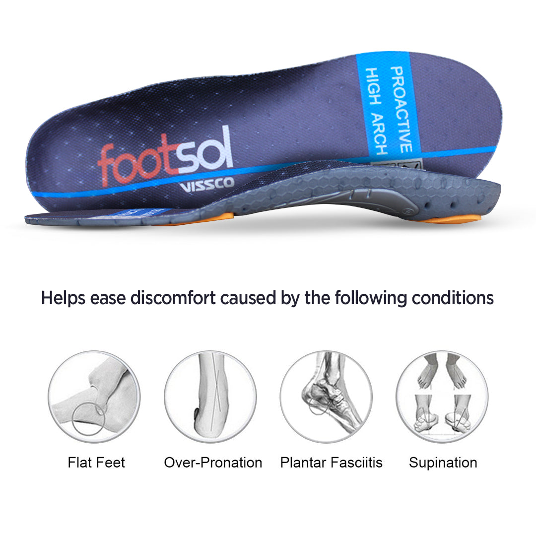 Footsol High Arch Shoe Insoles - Arch Support & Pain Relief