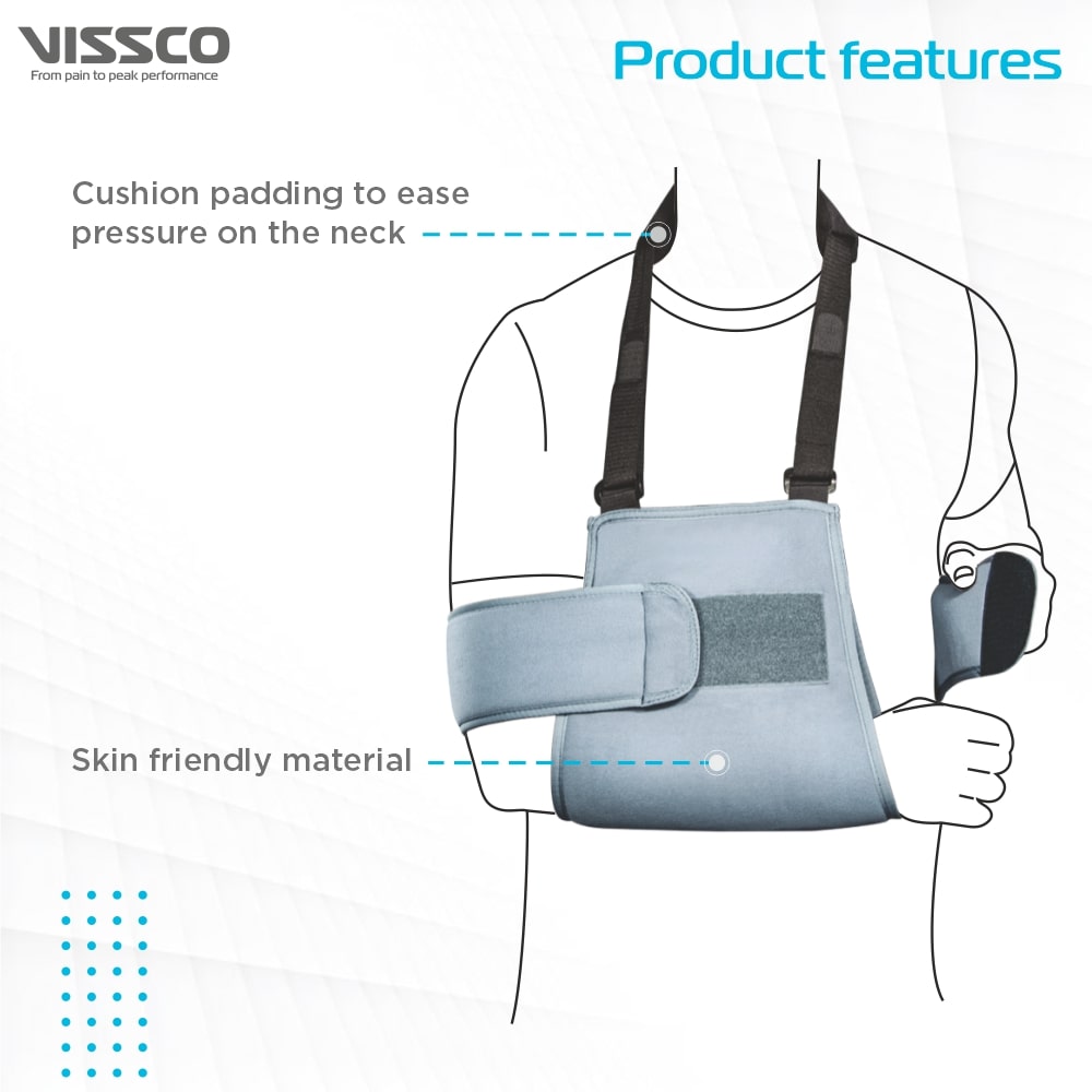 Shoulder Immobilizer | Firm Support for Dislocation & Pain Relief (Grey)