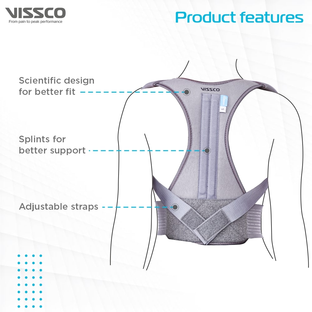 Posture Aid | Corrects Posture & Relieves Pain (Grey)