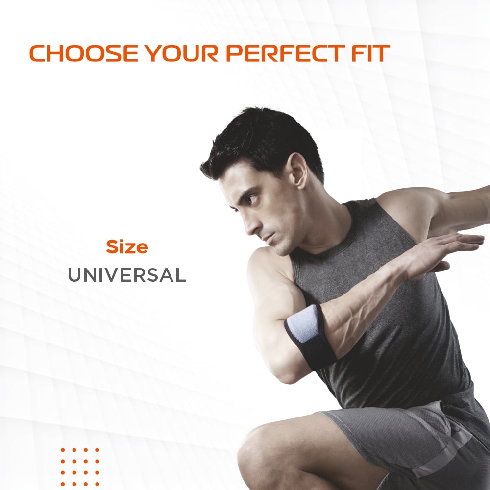 Tennis Elbow Support | Mild Compression for Elbow Pain Relief (Grey)