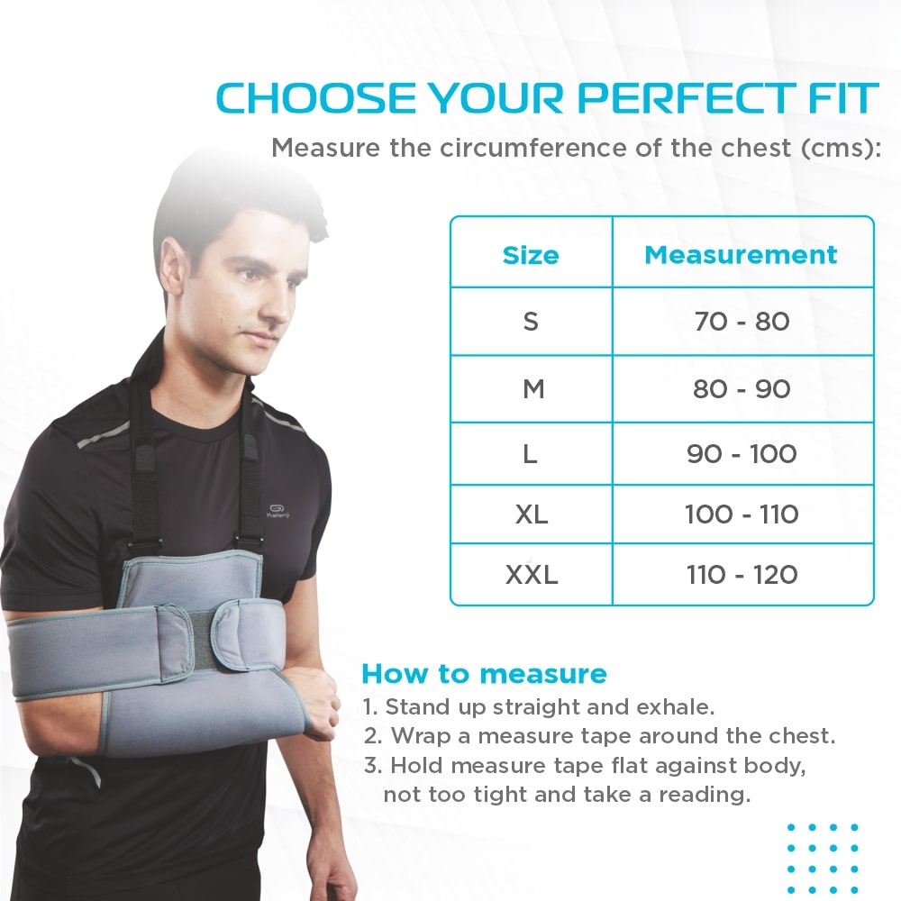 Shoulder Immobilizer | Firm Support for Dislocation & Pain Relief (Grey)