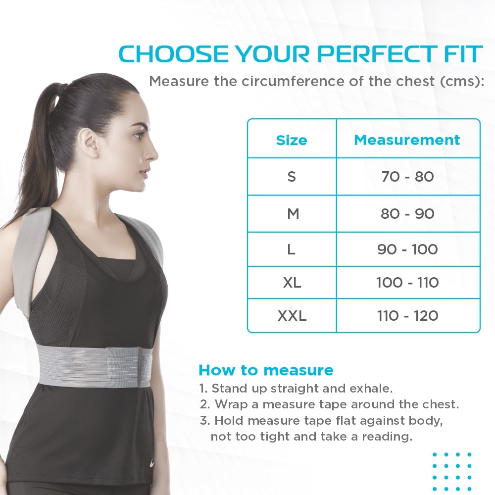 Posture Aid | Corrects Posture & Relieves Pain (Grey)