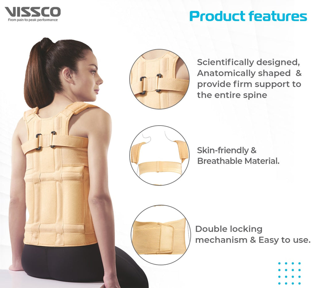 Dorso Lumbar Spinal Brace | Firm Support for Thoracic & Lumbar Spine (Beige)
