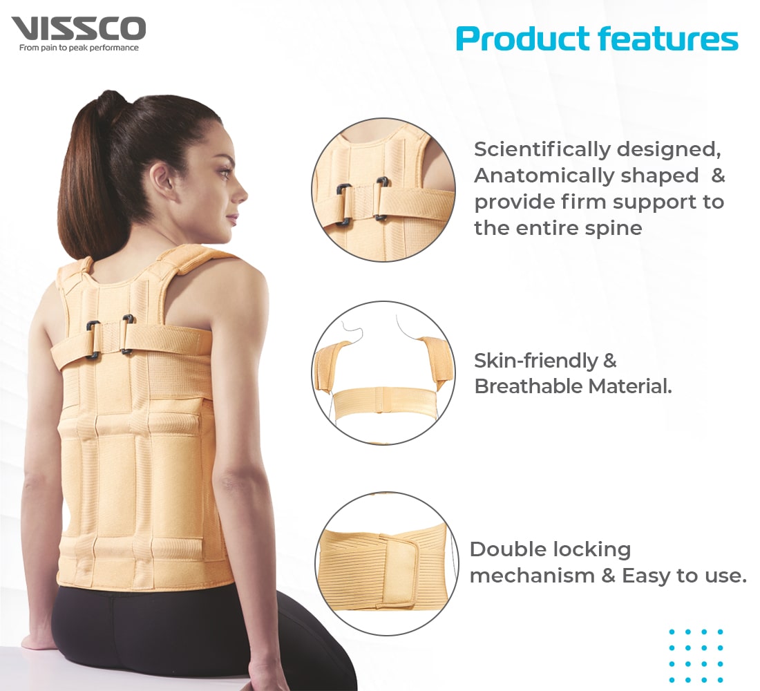 Dorso Lumbar Spinal Brace | Firm Support for Thoracic & Lumbar Spine (Beige)