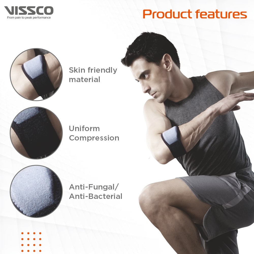 Tennis Elbow Support | Mild Compression for Elbow Pain Relief (Grey)