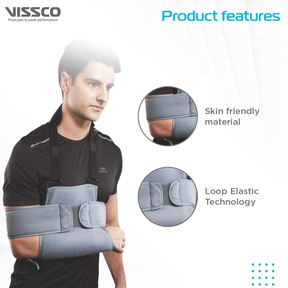 Shoulder Immobilizer | Firm Support for Dislocation & Pain Relief (Grey)