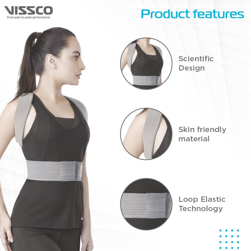 Posture Aid | Corrects Posture & Relieves Pain (Grey)