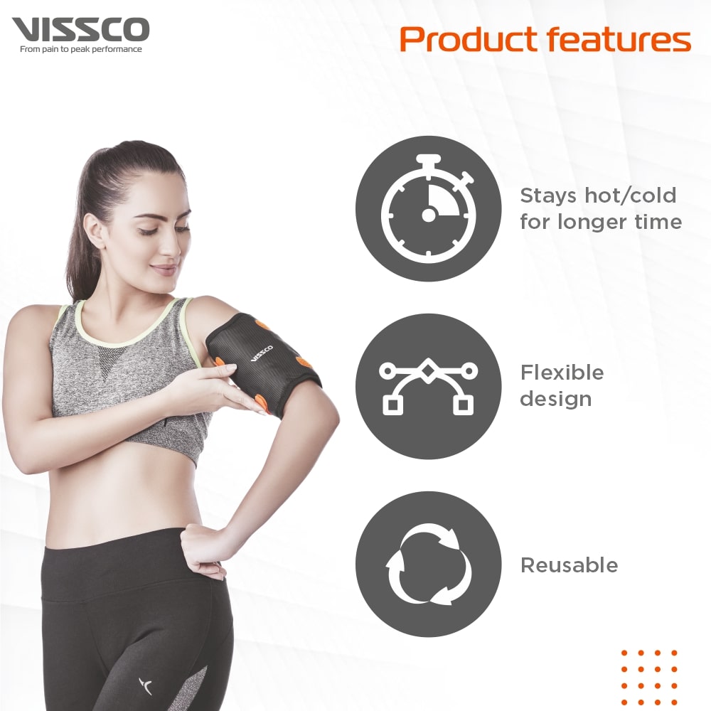 Flexi Hot & Cold Gel Strap | Pain Relief for Muscles & Joints (Black)