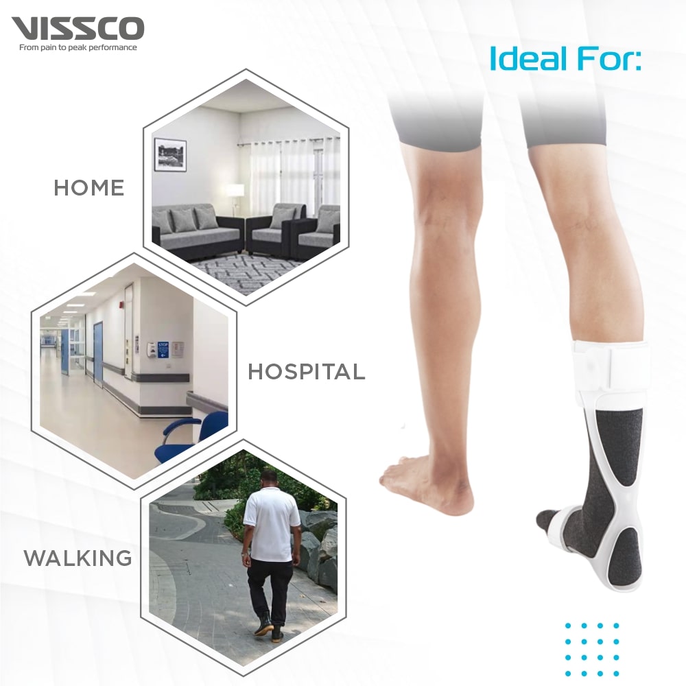 Foot Drop AFO Orthosis with Socks (White)