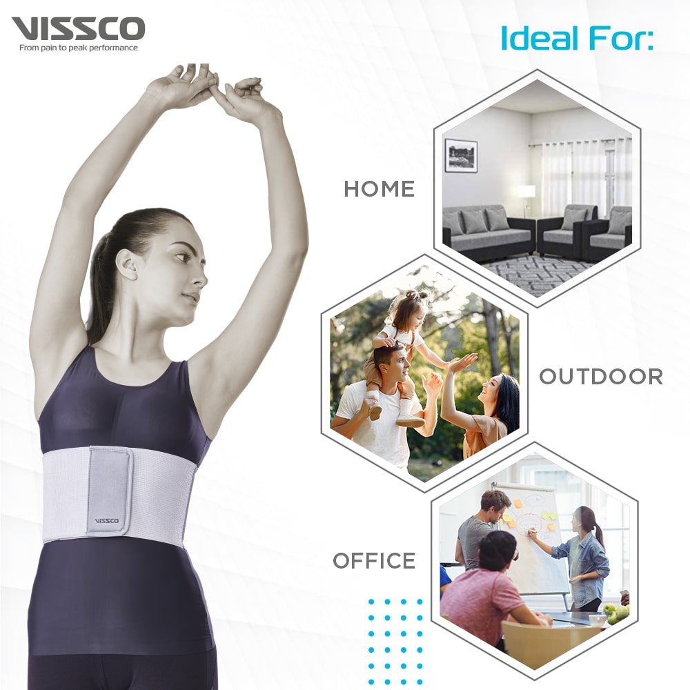 Rib Belt | Moderate Support for Rib Injuries & Normal Respiration (Grey)