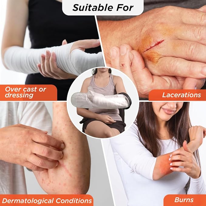 Waterproof Arm Cast Cover (Up to Elbow) for Left & Right Hand