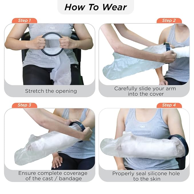 Waterproof Arm Cast Cover (Up to Elbow) for Left & Right Hand