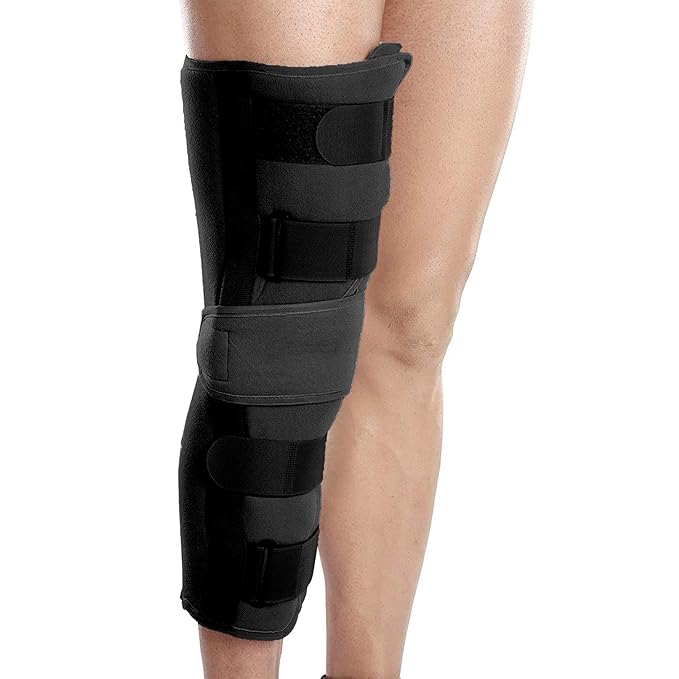 Knee Stabler Brace (19″) | Firm Support & Knee Stabilization with Metal Supports | Black