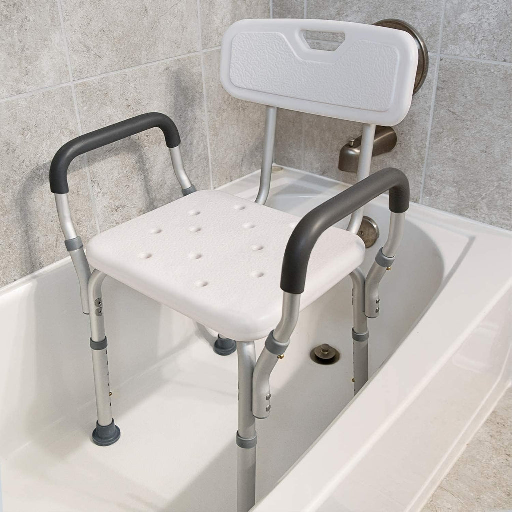 Shower Chair with Detachable Arm Rest & Height Adjustable
