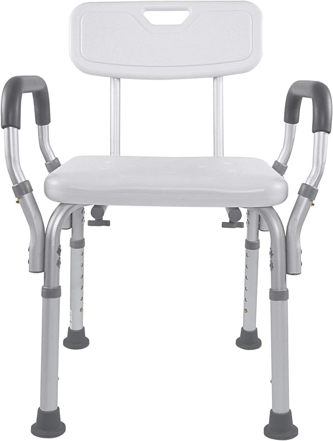 Shower Chair with Detachable Arm Rest & Height Adjustable