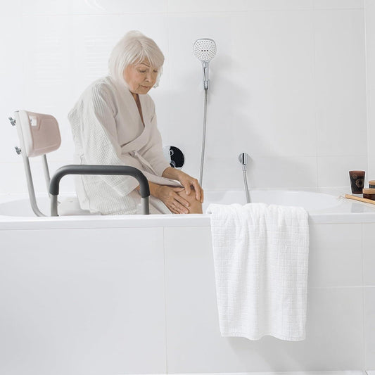 Shower Chair with Detachable Arm Rest & Height Adjustable