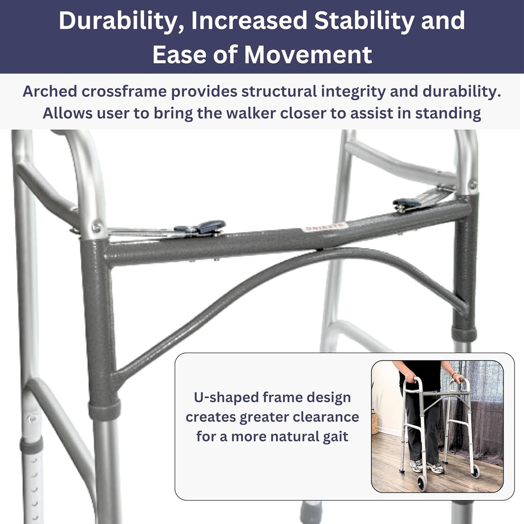 Lightweight Walker for Seniors Foldable with Front Wheels
