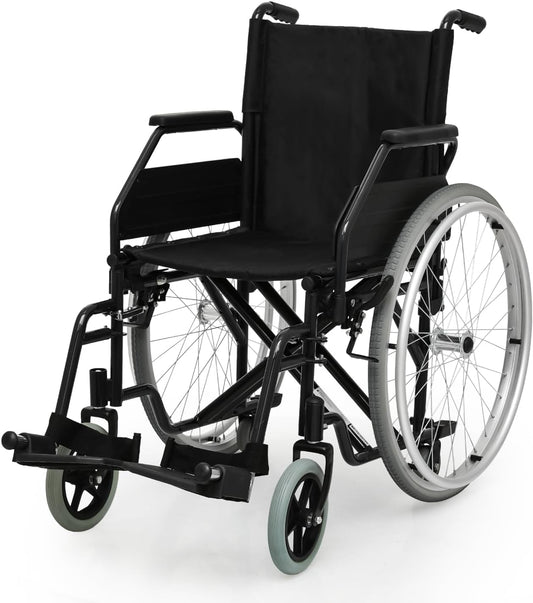 Light Wheelchair Self Propelling, Foldable Arm Rest & Foot Rest -Black & Silver Seat Width 50 Cm Weight Capacity 110kg 36172