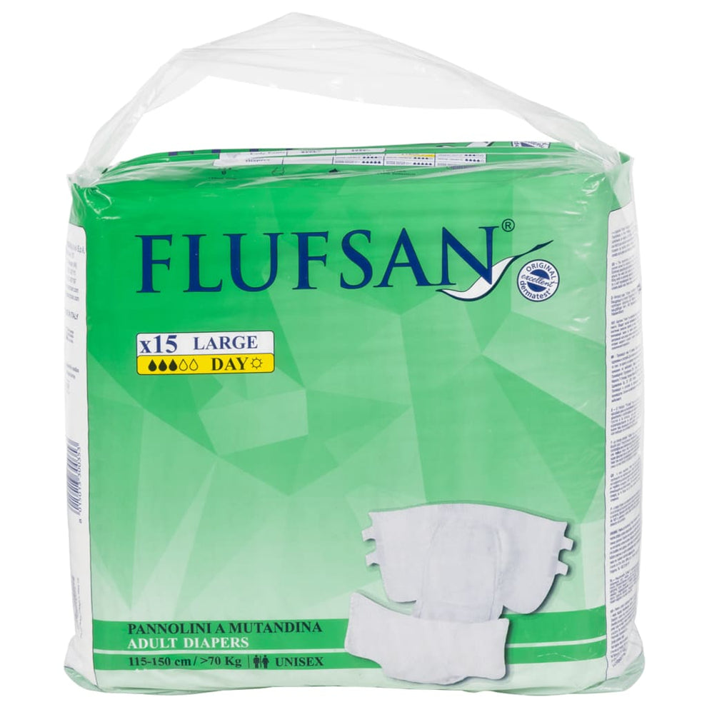 Flufsan Adult Diapers: Poly-Backed 90 Pcs