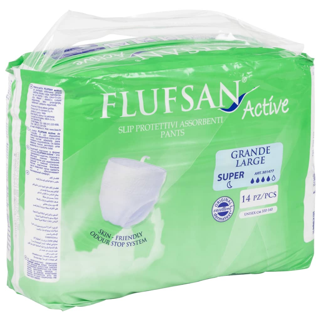 Flufsan Adult Diapers Large Pant - Packet of 14 Pcs