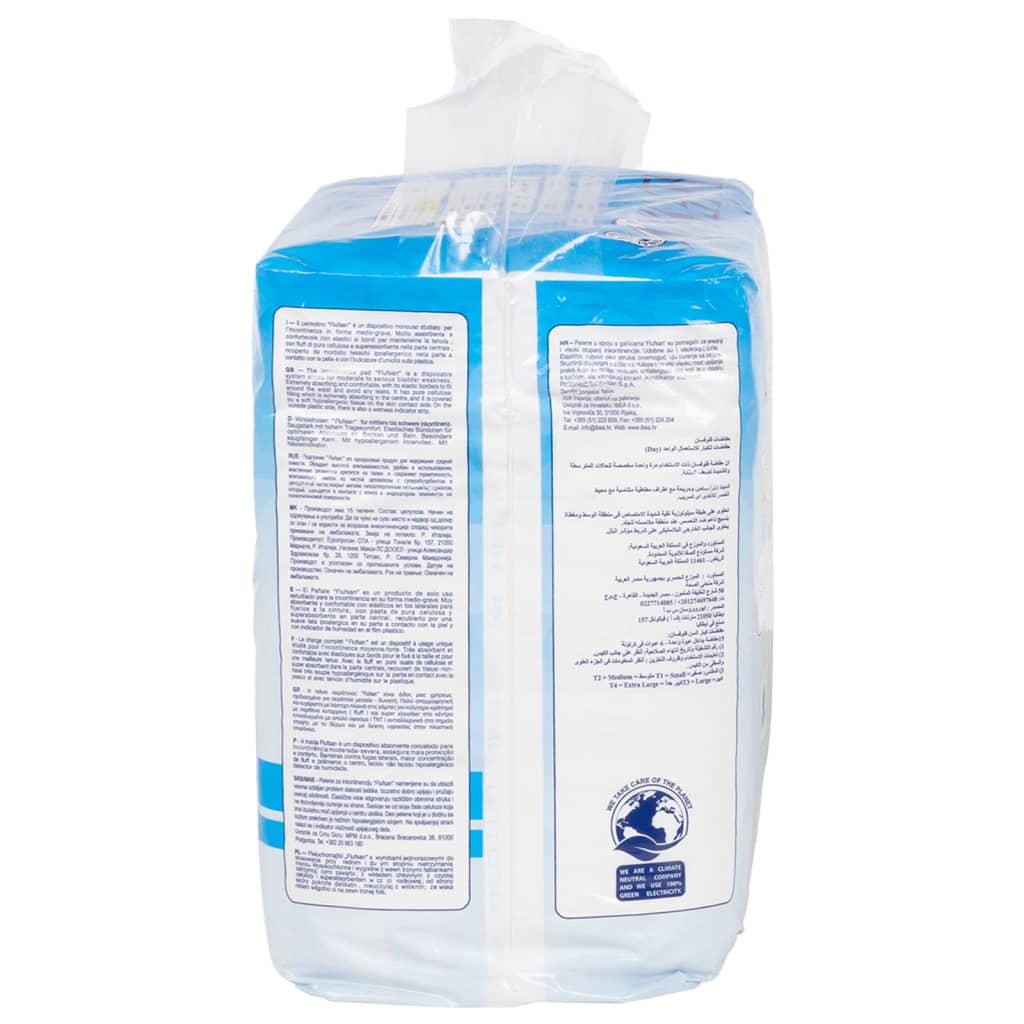 Flufsan Adult Diapers Medium Poly Backed - Packet of 15 Pcs