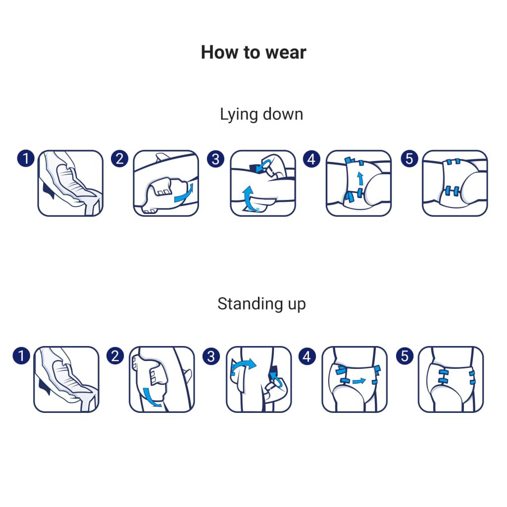 Flufsan Adult Diapers Large Poly Backed - Packet of 15 Pcs